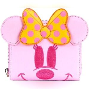 Loungefly Disney Minnie Mouse Glow In The Dark Pink Wallet New